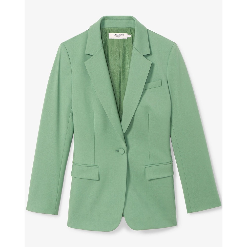 M.M.LaFleur Blazer Women Size 0 Green Moreland Oversized Wool Blend Professional